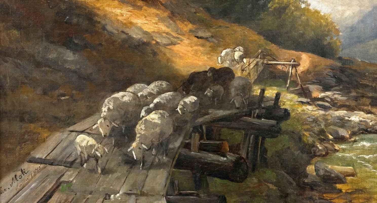 Ziehende Schafherde Bei Lana In Sudtirol Wall Art by Christian Mali - High-Resolution Digital Print