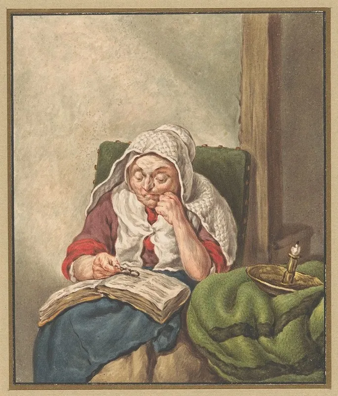 Zijn Moeder In De Bijbel Lezend Wall Art by Pieter Christoffel Wonder - High-Resolution Digital Print