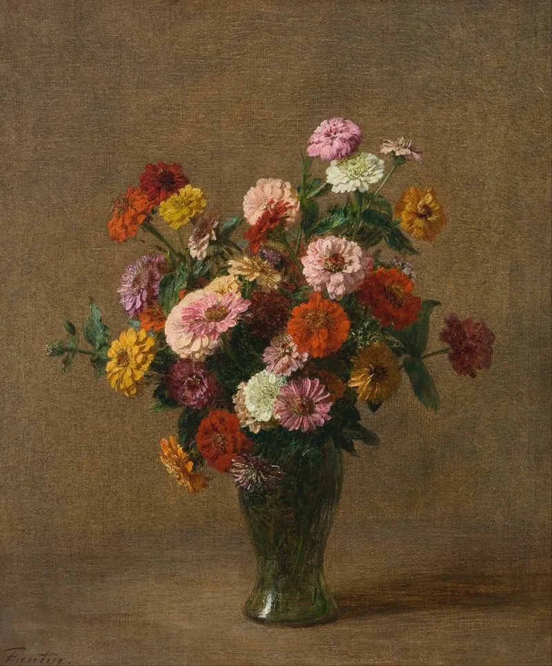 Zinnias 6 Wall Art by Henri Fantin-Latour - High-Resolution Digital Print