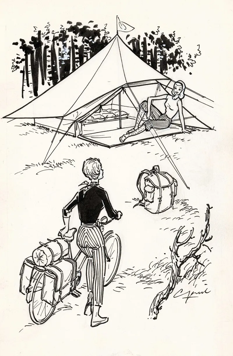 Zittende Vrouw Voor Een Tent