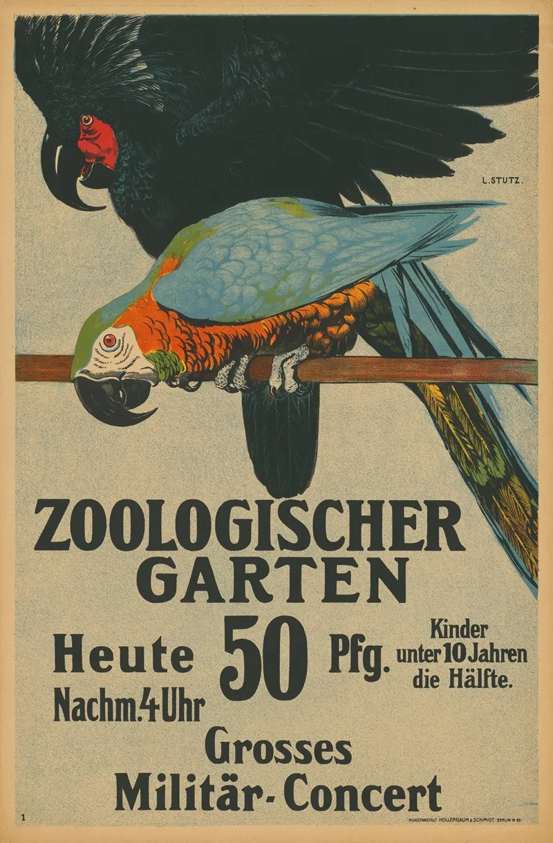 Zoologischer Garten Berlin Heute Nachmittag 4 Uhr Grosses Militar Concert Wall Art by Ludwig Stutz - High-Resolution Digital Print