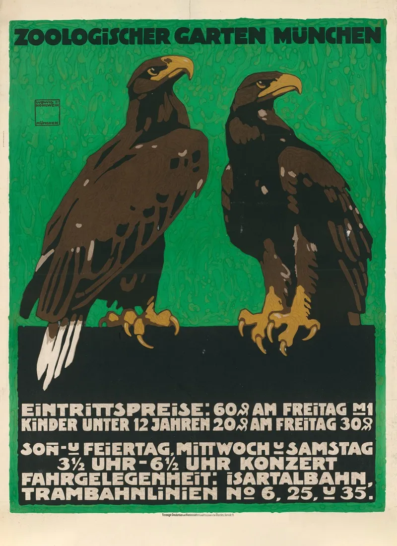 Zoologischer Garten Munchen Wall Art by Ludwig Hohlwein - High-Resolution Digital Print