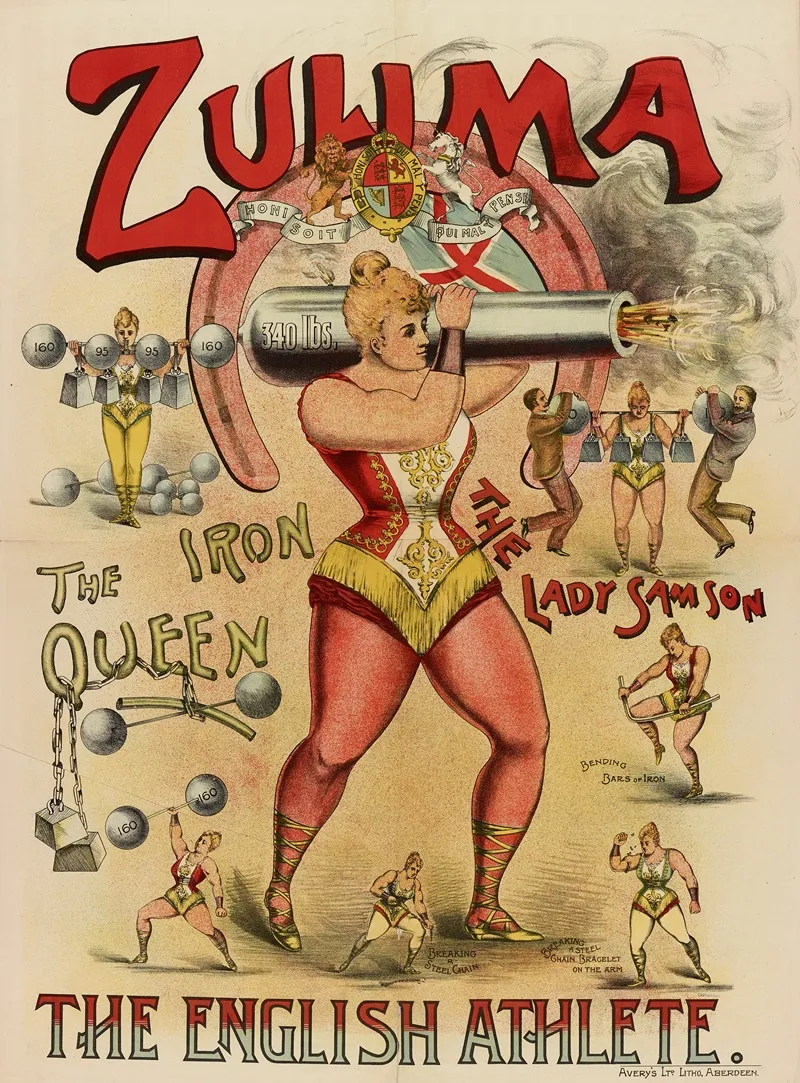 Zulima The Iron Queen The Lady Samson The English Athlete Wall Art by Imp. Avery's Ltd lith - High-Resolution Digital Print