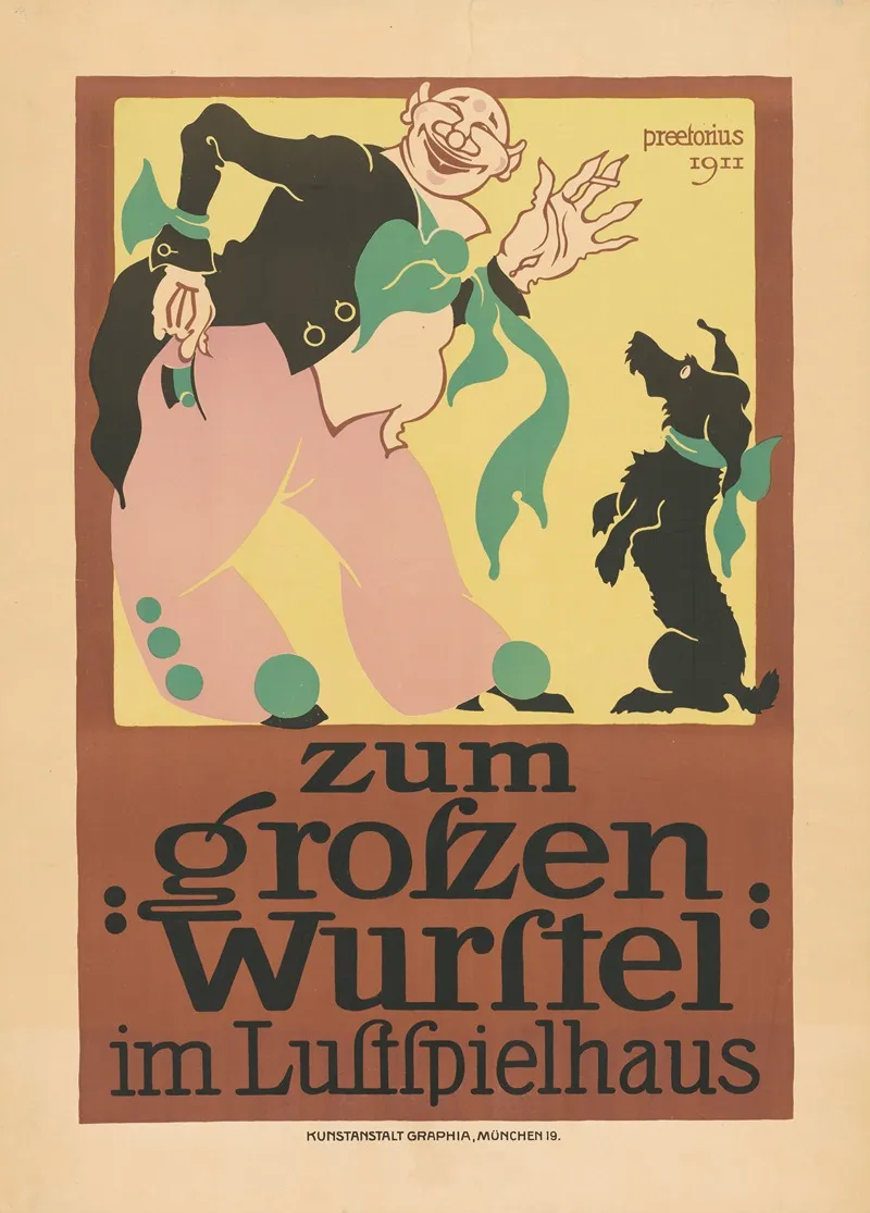 Zum Grosen Wurstel Im Lustspielhaus Wall Art by Emil Preetorius - High-Resolution Digital Print