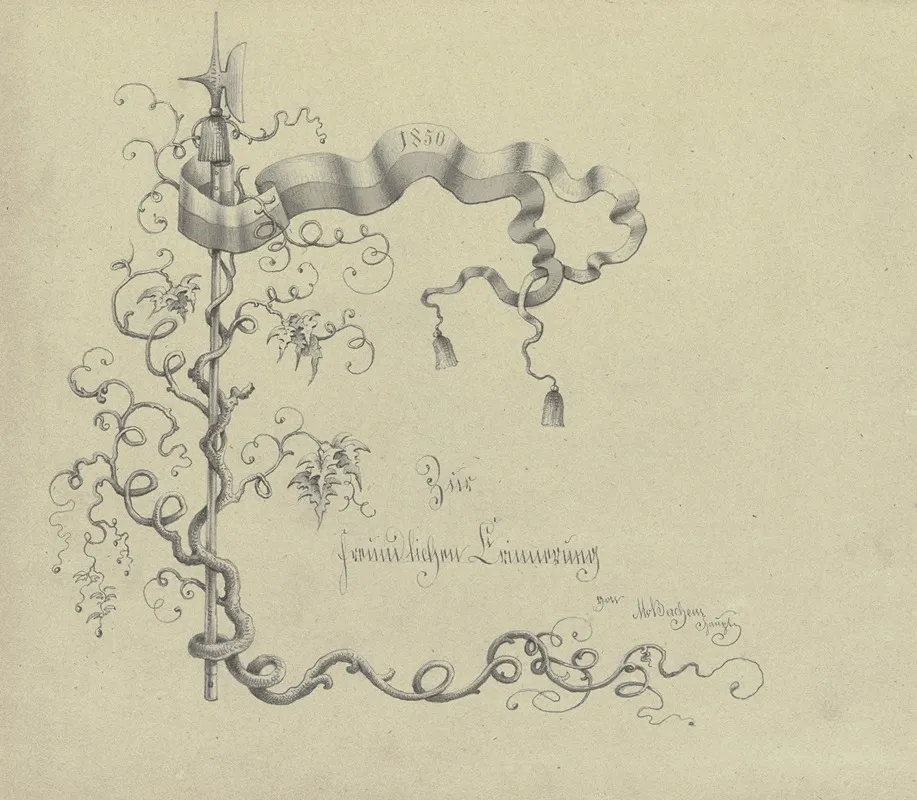 Zur Freundlichen Erinnerung 1850 Wall Art by Max von Berchem - High-Resolution Digital Print