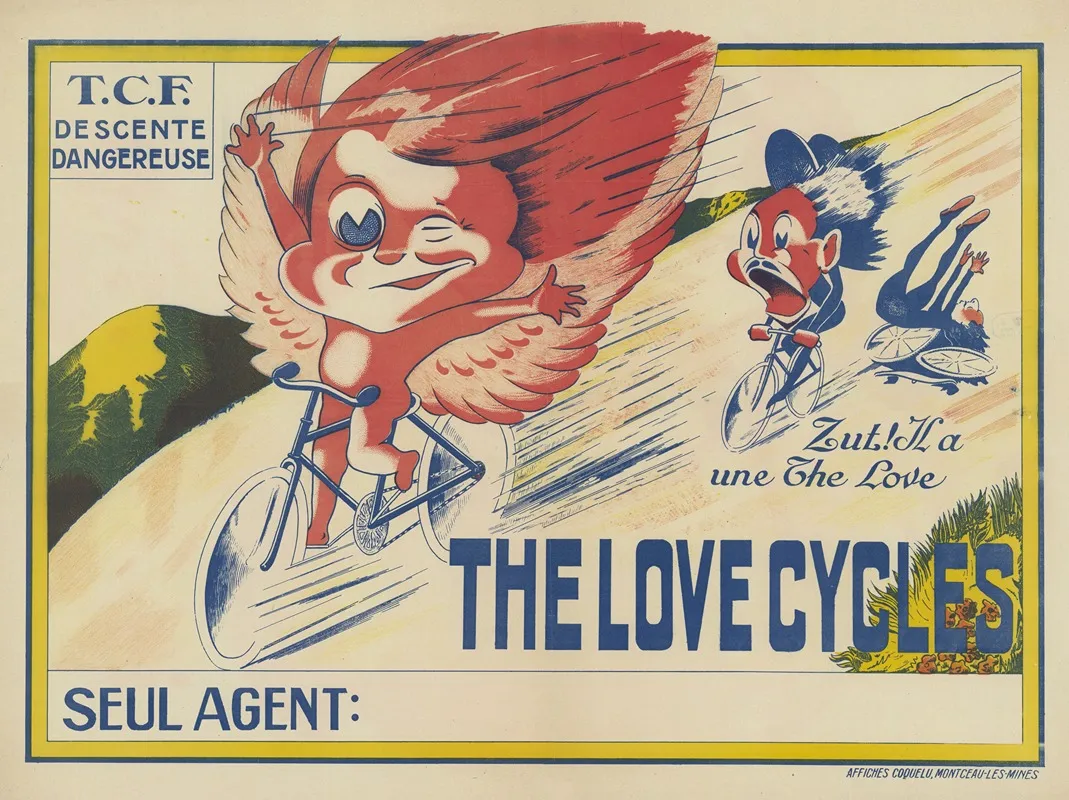 Zut Il A Une The Love The Love Cycles Wall Art by Affiches Coquelu - High-Resolution Digital Print