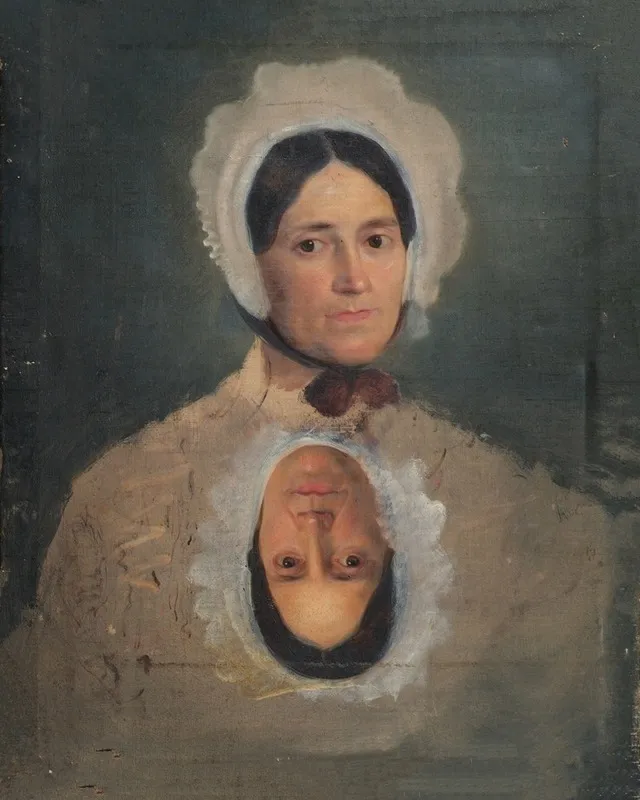 Zwei Frauenkopfstudien Wall Art by Joseph Hasslwander - High-Resolution Digital Print