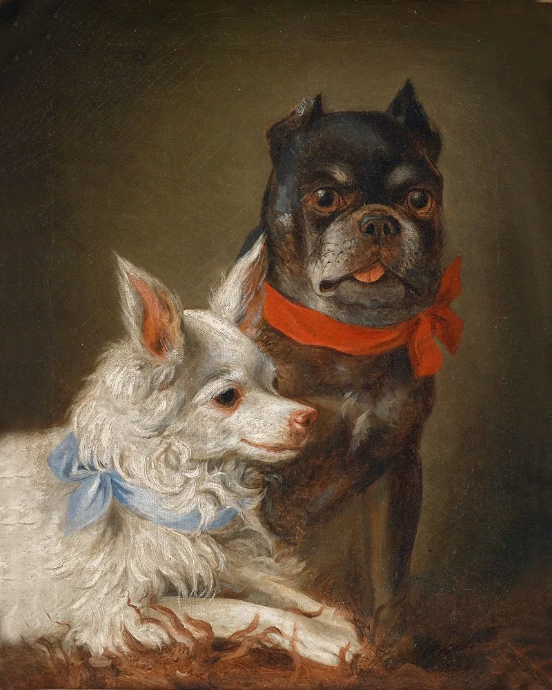 Zwei Hunde 01 Wall Art by Julius Hamburger - High-Resolution Digital Print