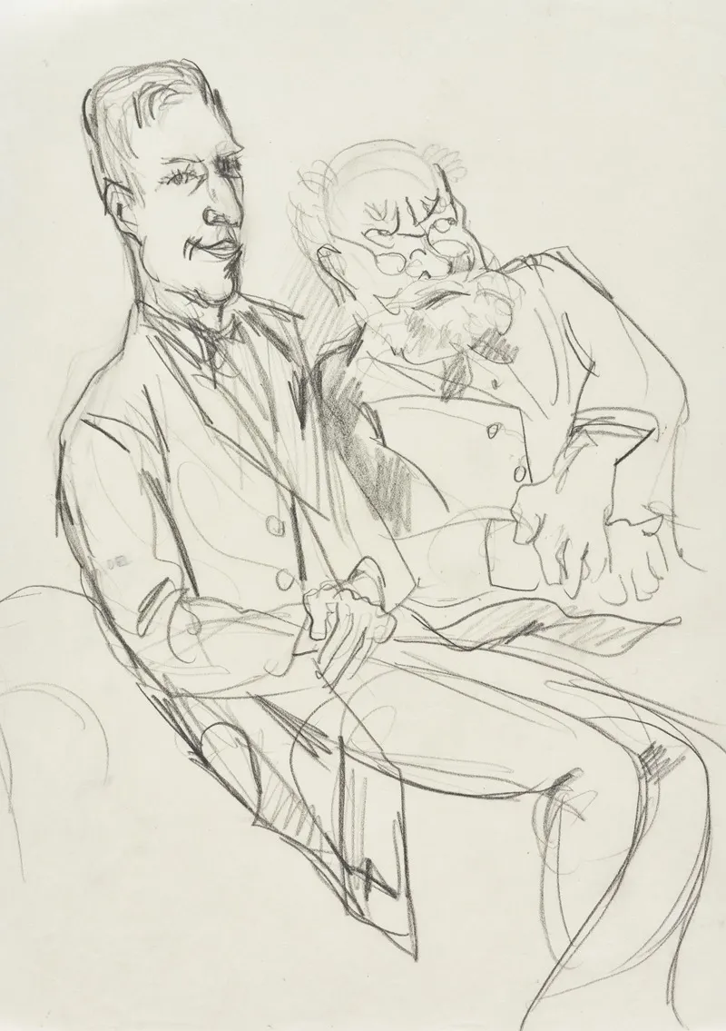 Zwei Sitzende Manner Rechts Edmund Husserl