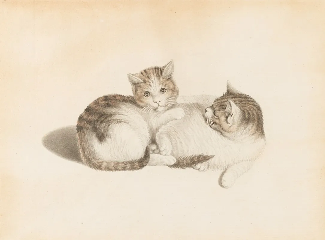 Zwei Spielende Katzen Wall Art by Gottfried Mind - High-Resolution Digital Print