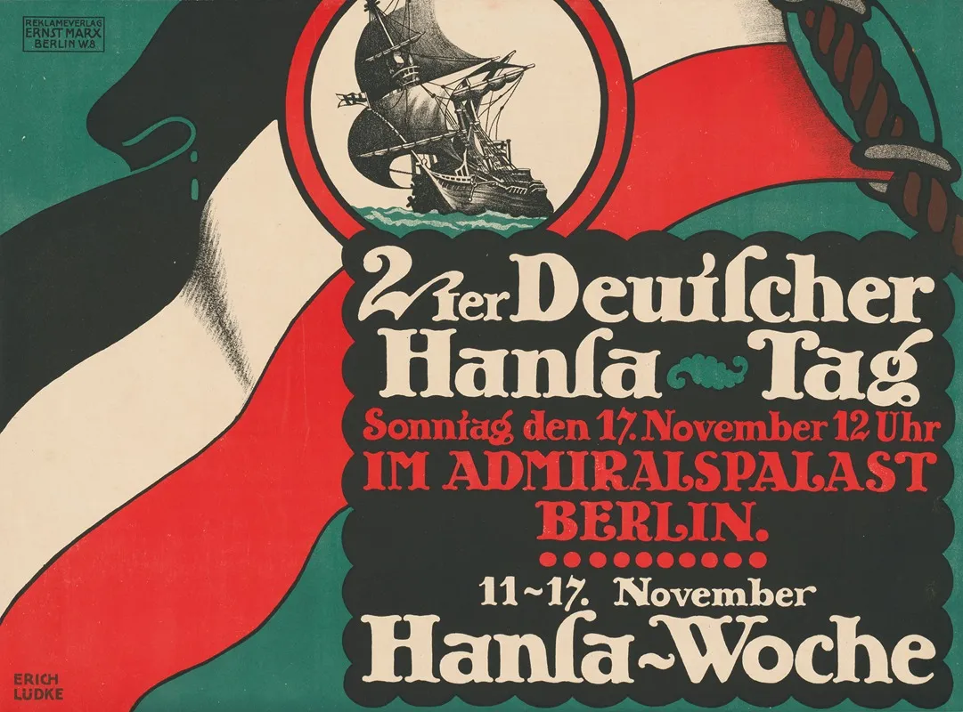 Zweiter Deutscher Hansa Tag Admiralspalast Berlin Hansa Woche Wall Art by Erich Lüdke - High-Resolution Digital Print