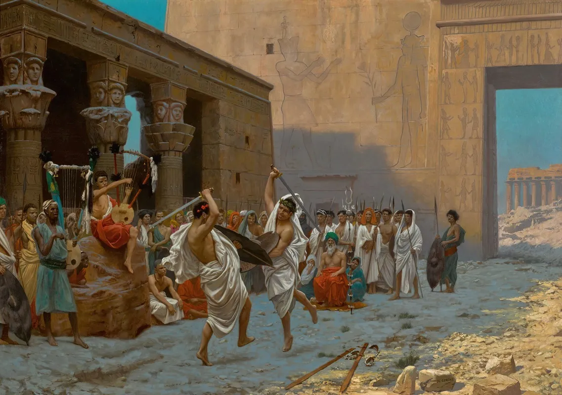 La Danse Pyrrhique Wall Art by Jean-Léon Gérôme - Canvas Print