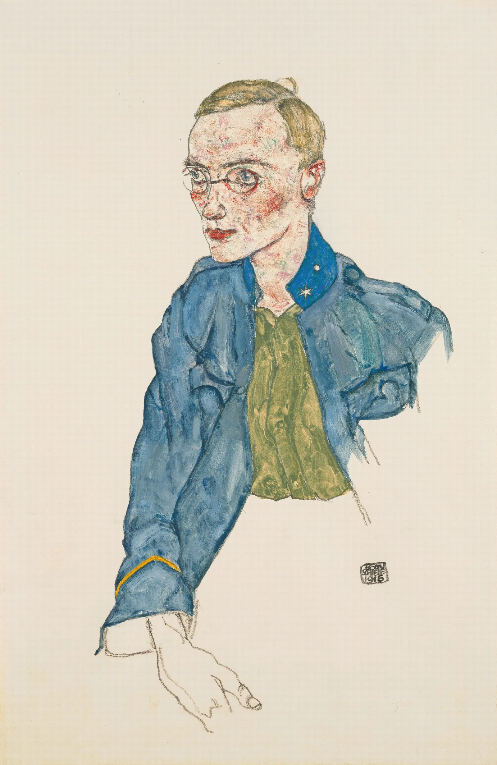 One Year Volunteer Lance Corporal Wall Art by Egon Schiele - Canvas Print