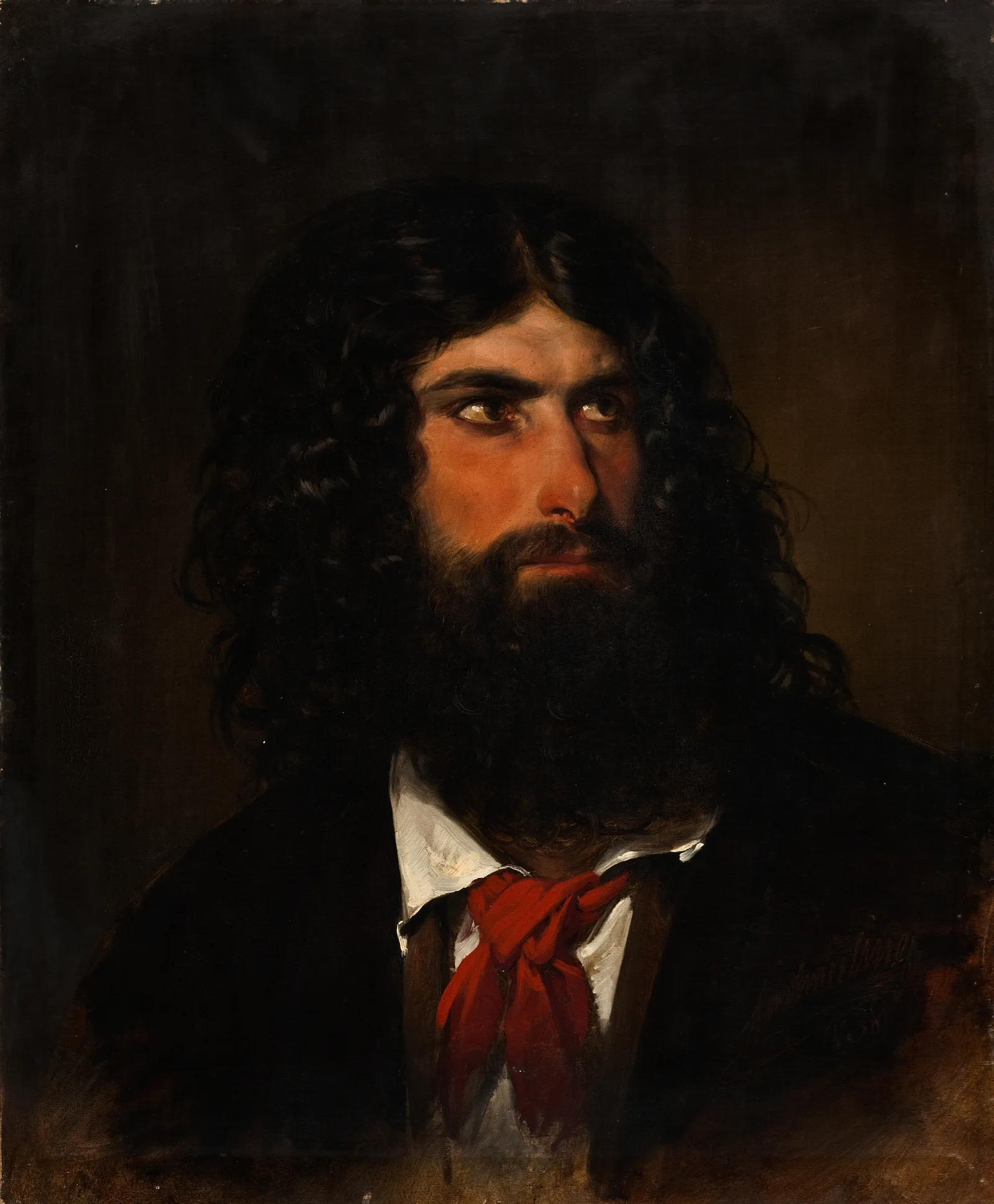 Portrait Of A Roman Peasant Wall Art by Friedrich von Amerling - Canvas Print