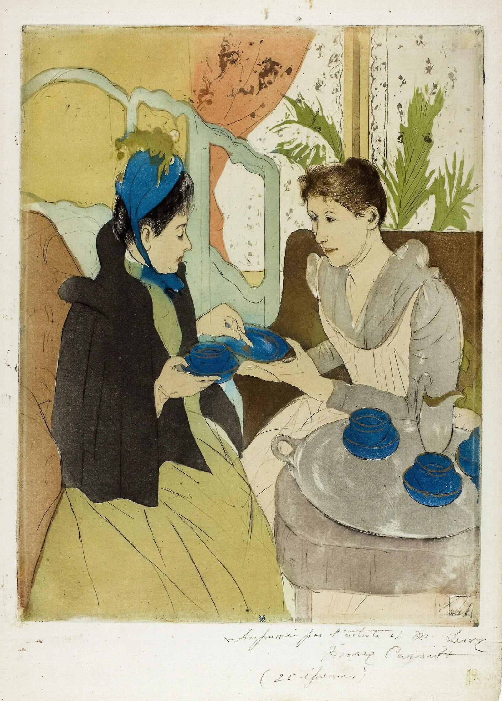 Afternoon Tea Party Wall Art by Mary Cassatt - Canvas Print
