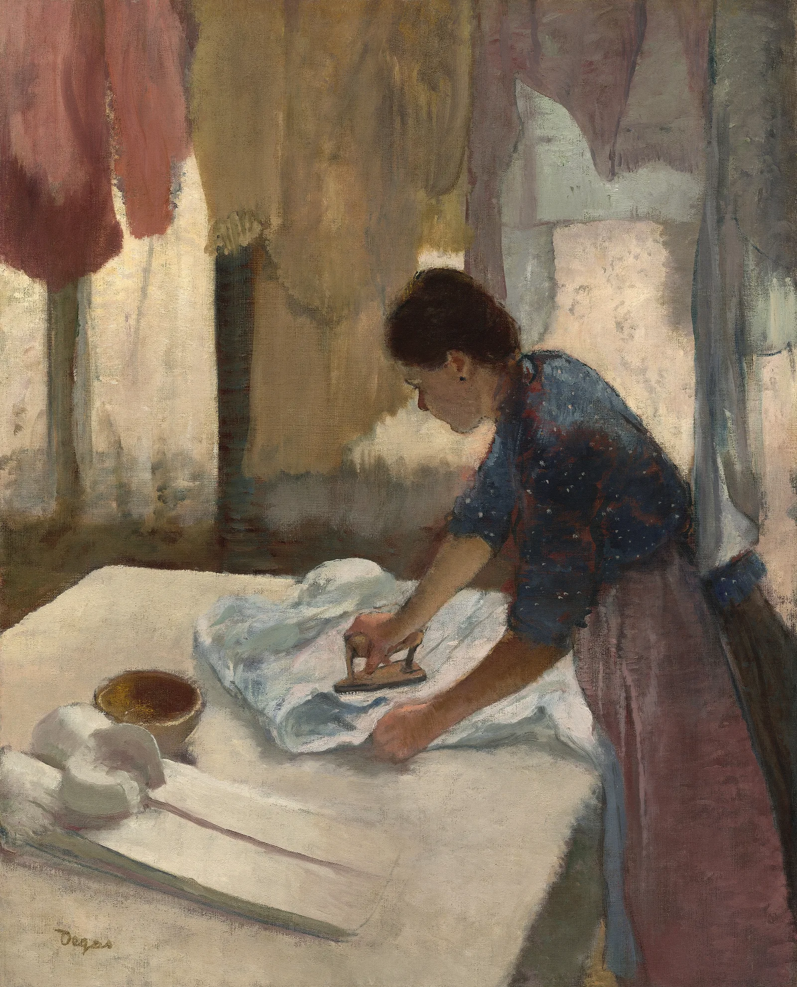Woman Ironing Wall Art by Edgar Degas - Canvas Print