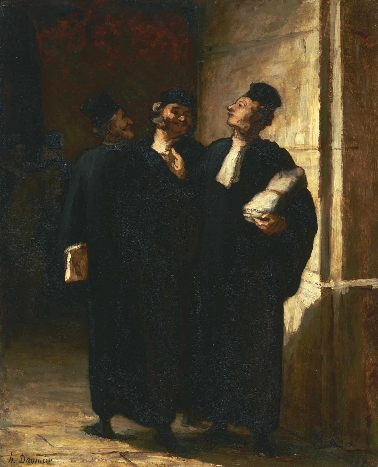 Three Lawyers Wall Art by Honoré Daumier - Canvas Print