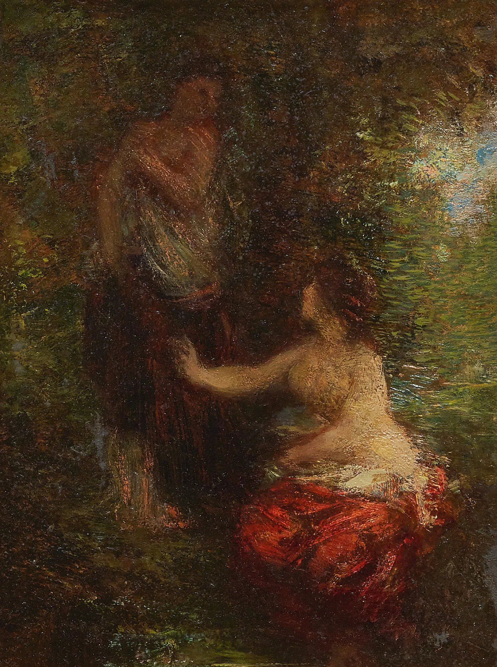 Deux Baigneuses Wall Art by Henri Fantin-Latour - Canvas Print