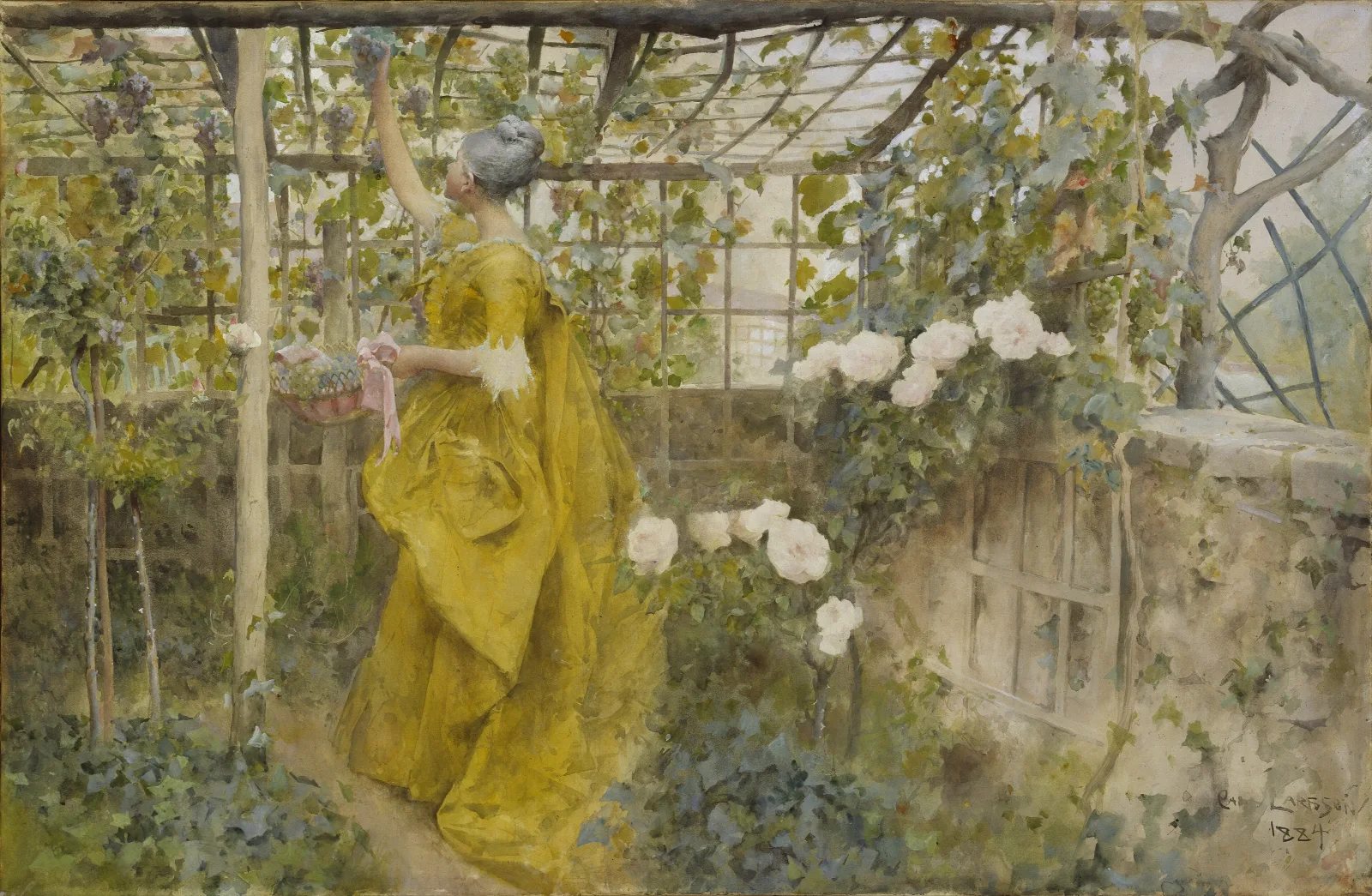 The Vine 4 Wall Art by Carl Larsson - Canvas Print