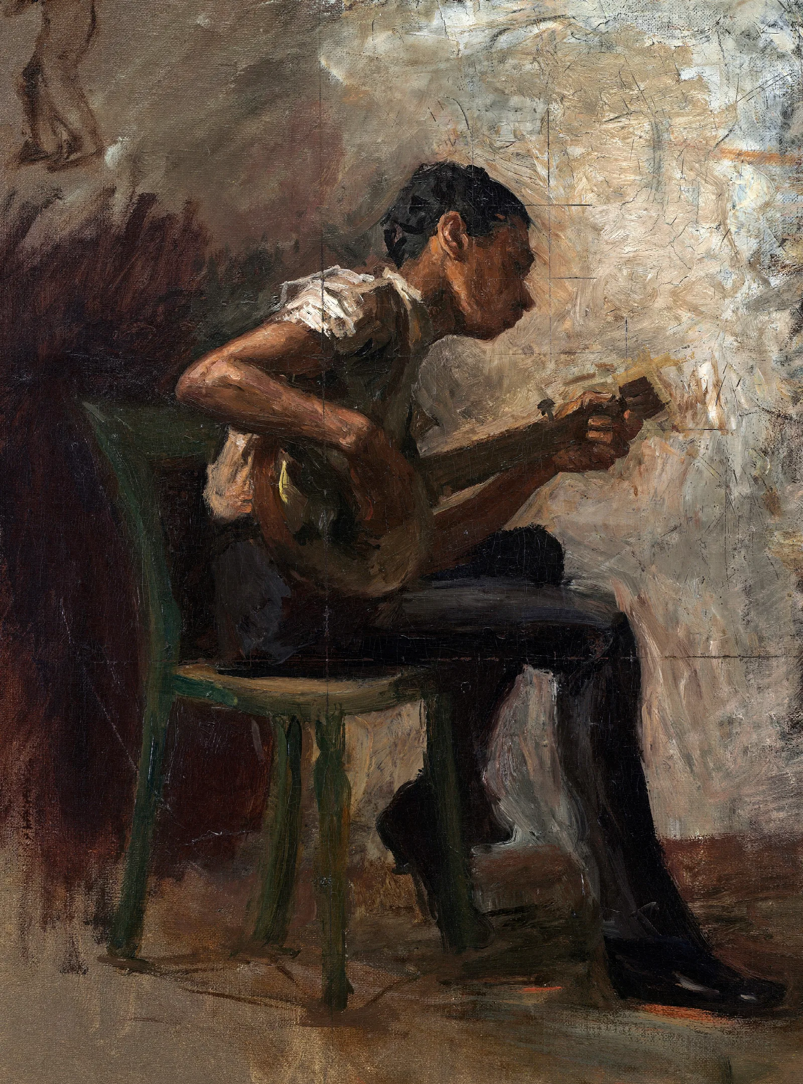 The Banjo Player Wall Art by Thomas Eakins - Canvas Print