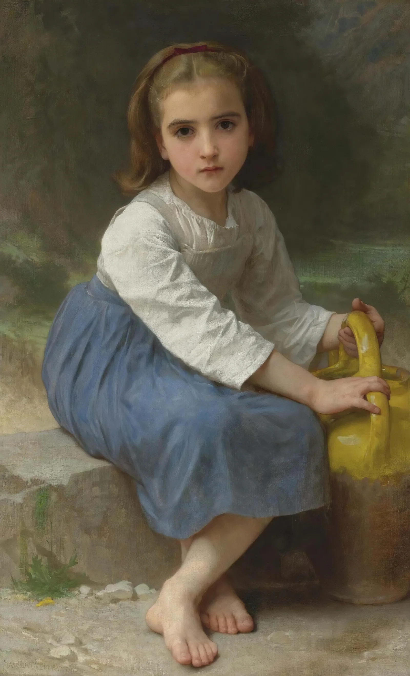 Jeune Fille A La Cruche Wall Art by William Bouguereau - Canvas Print