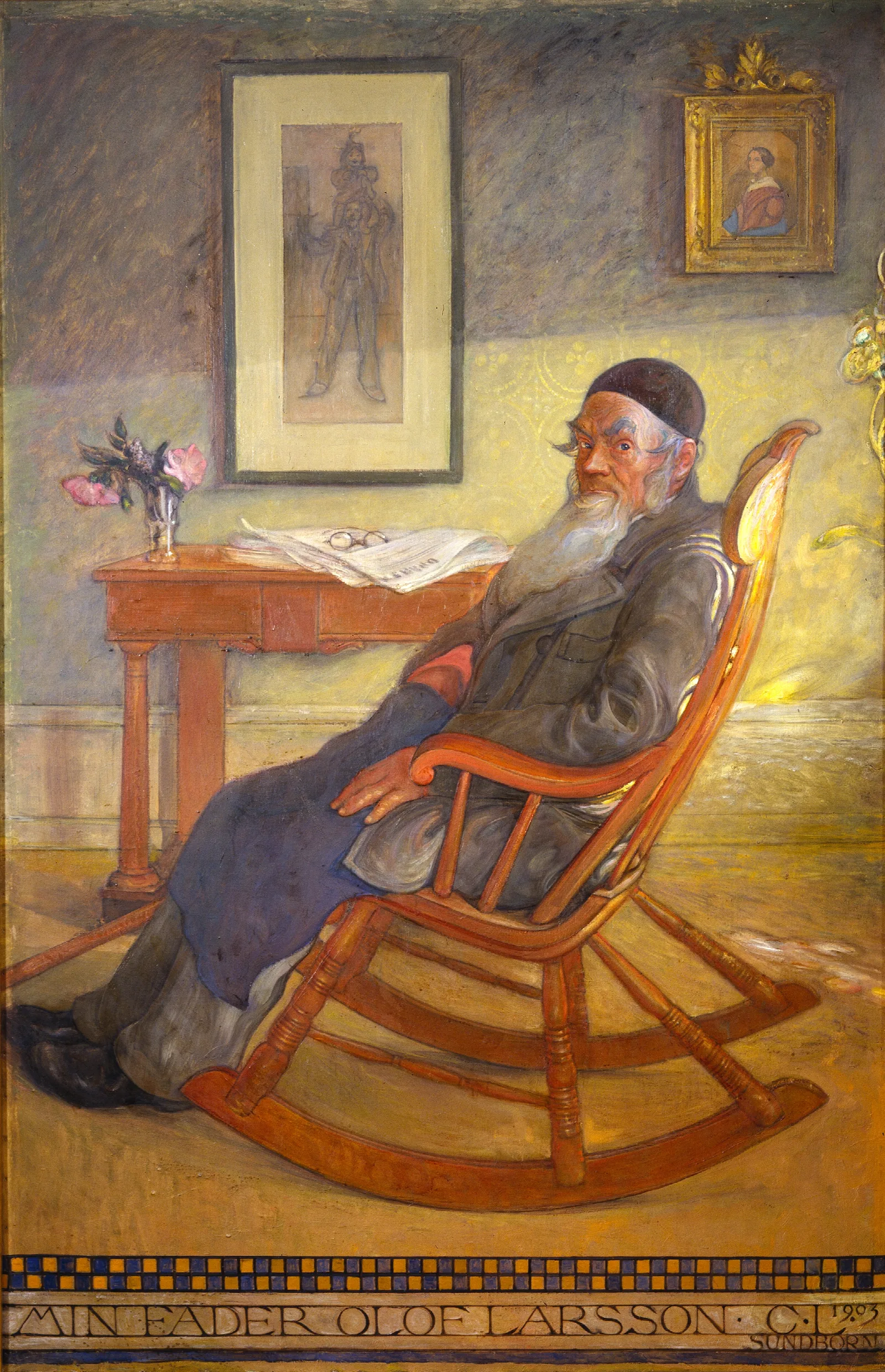 Portrait Of The Artists Father 4 Wall Art by Carl Larsson - Canvas Print