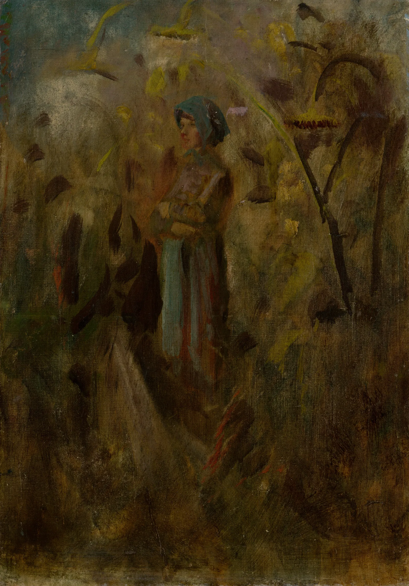 Girl On A Field Wall Art by Ladislav Mednyánszky - Canvas Print