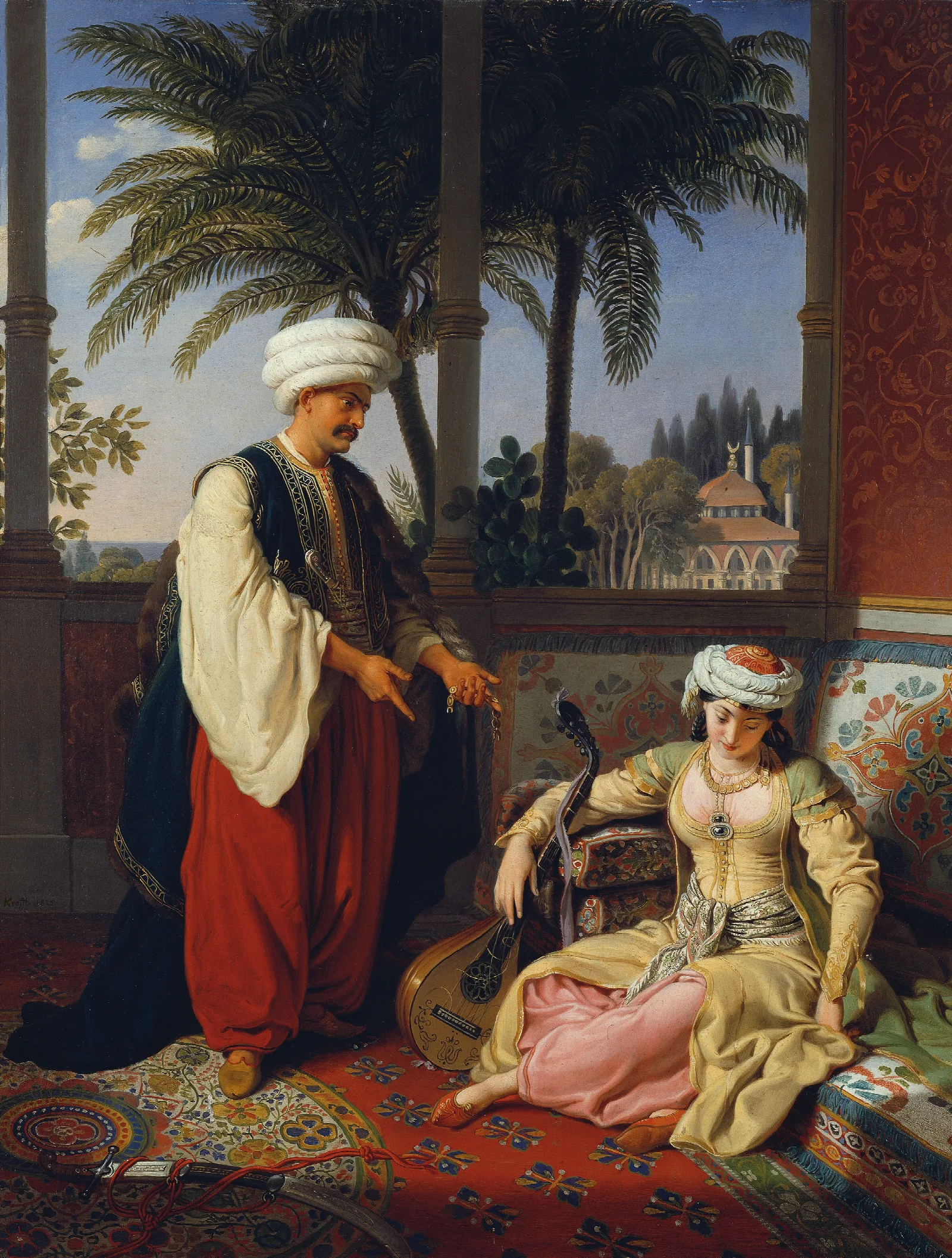 Die Turkin Untreue Wall Art by Johann Peter Krafft - Canvas Print