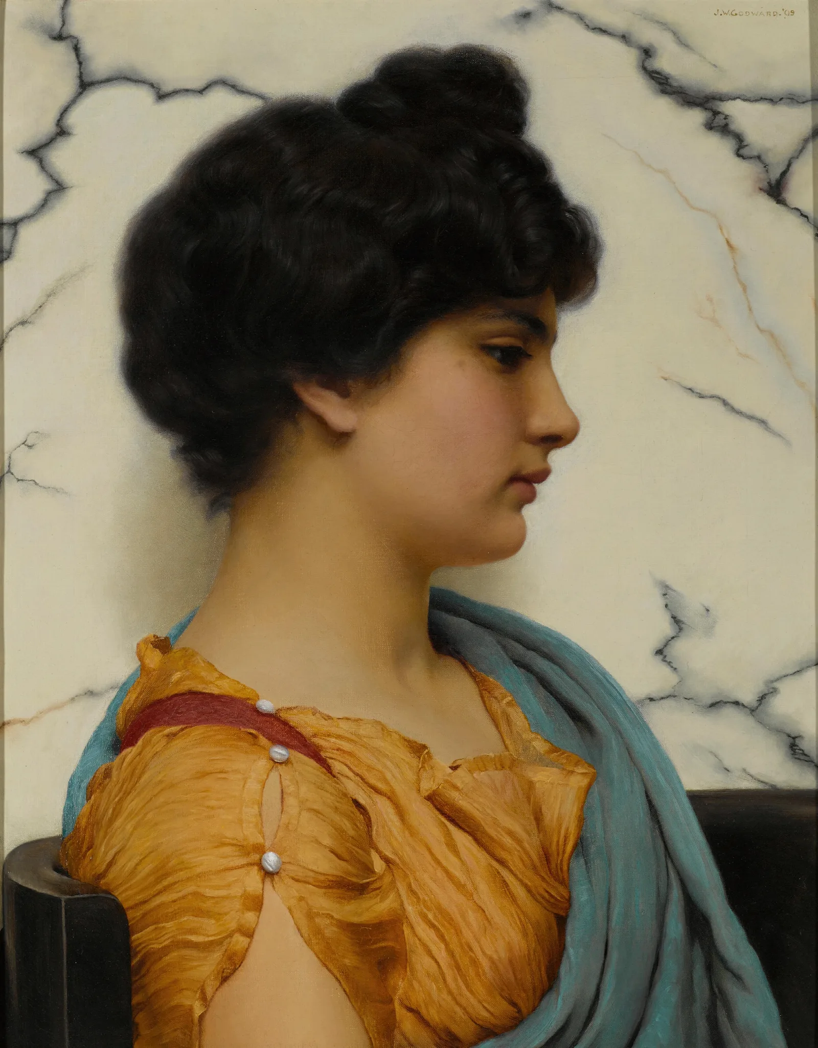 An Arcadian Beauty Wall Art by John William Godward - Canvas Print
