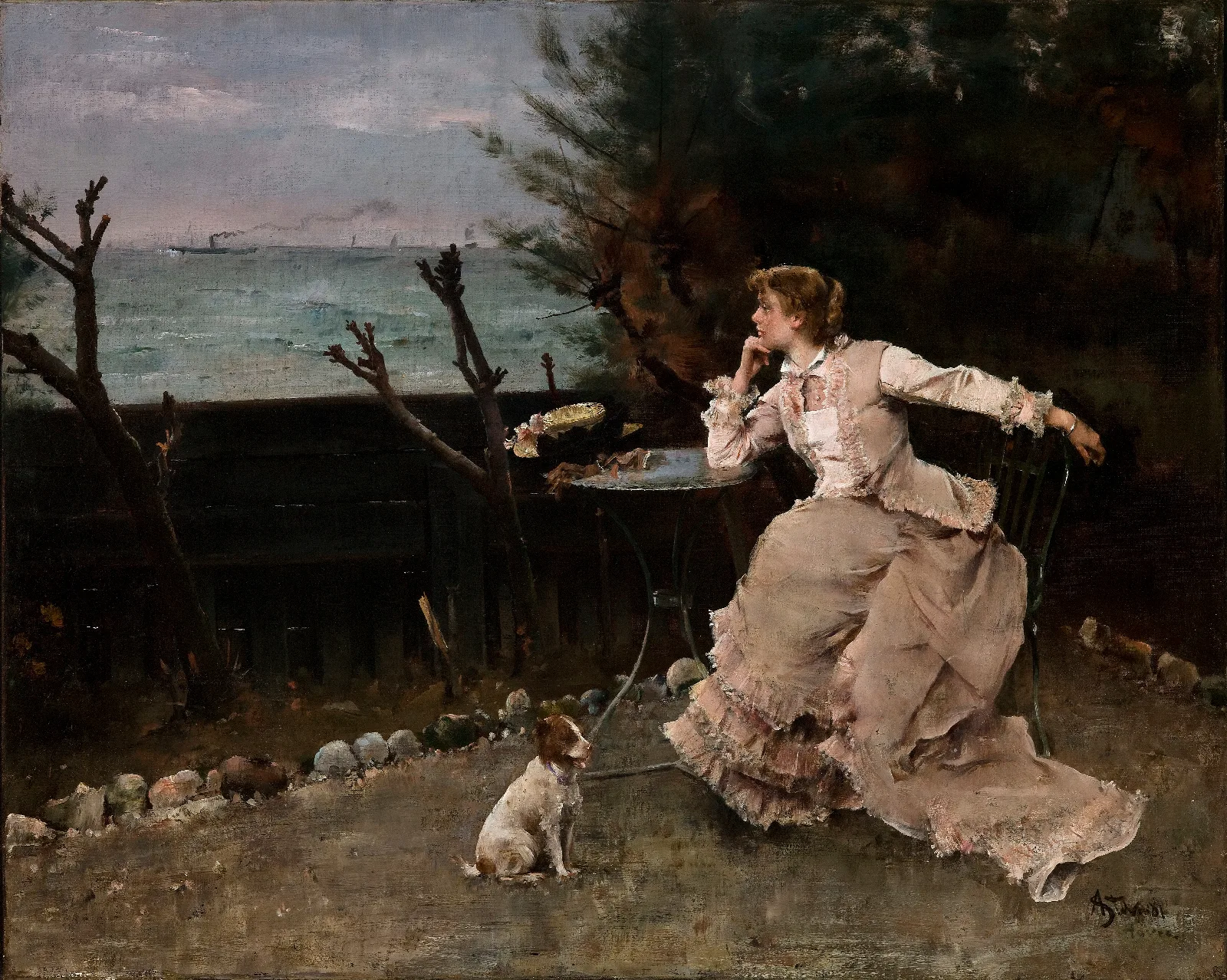 In Deep Thought Wall Art by Alfred Stevens - Canvas Print