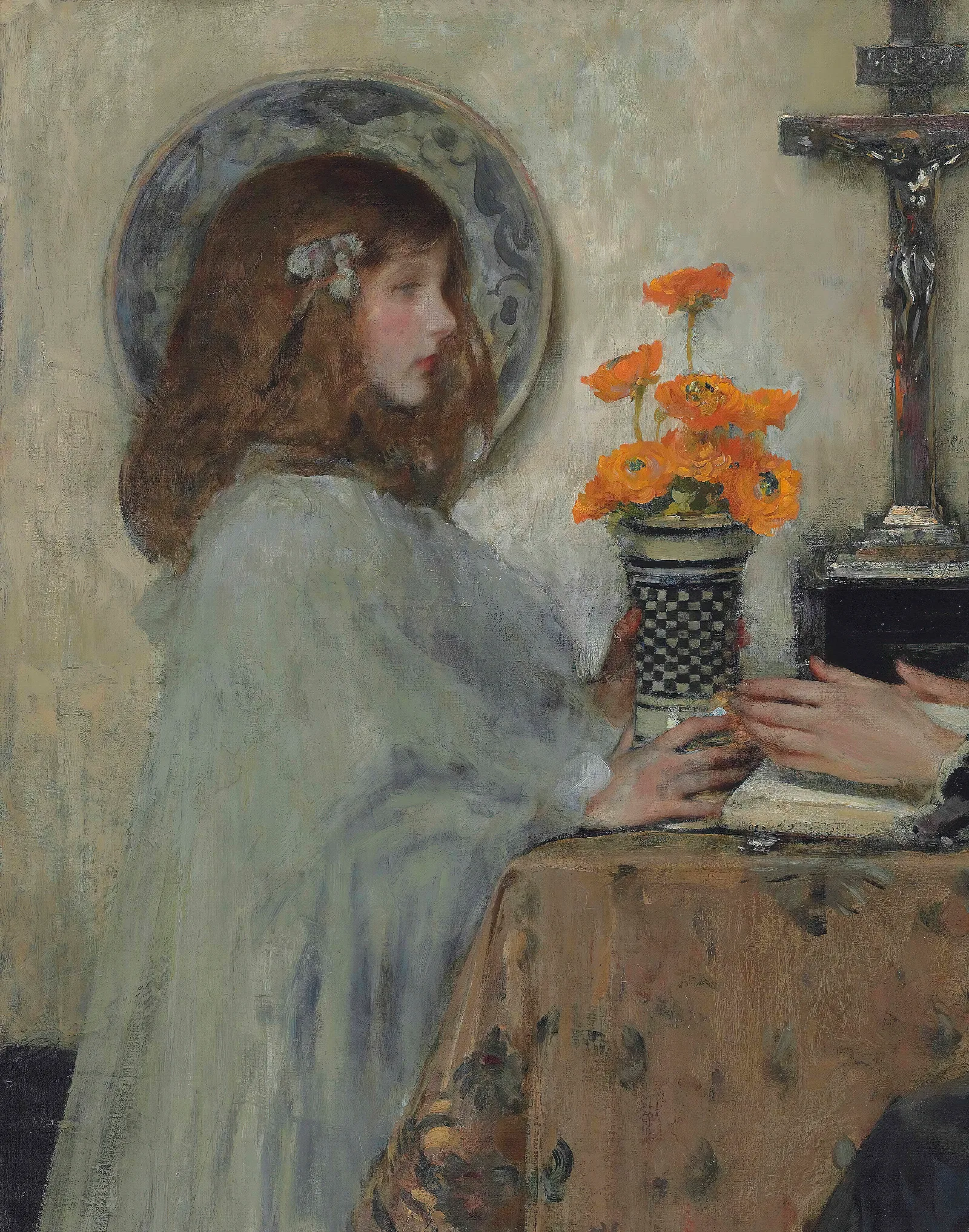 The Offering 4 Wall Art by James Jebusa Shannon - Canvas Print