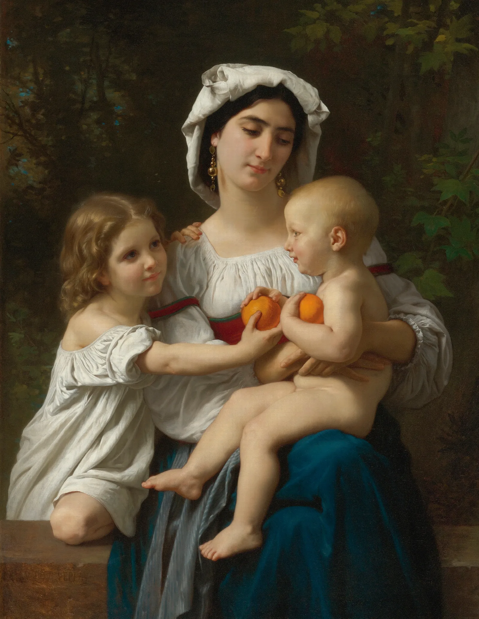 Les Oranges Wall Art by William Bouguereau - Canvas Print