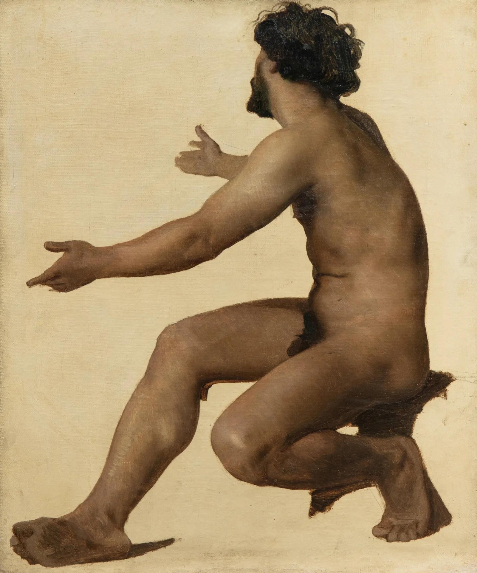 Etude Dhomme Les Bras Tendus Huile Sur Toile Wall Art by William Bouguereau - Canvas Print