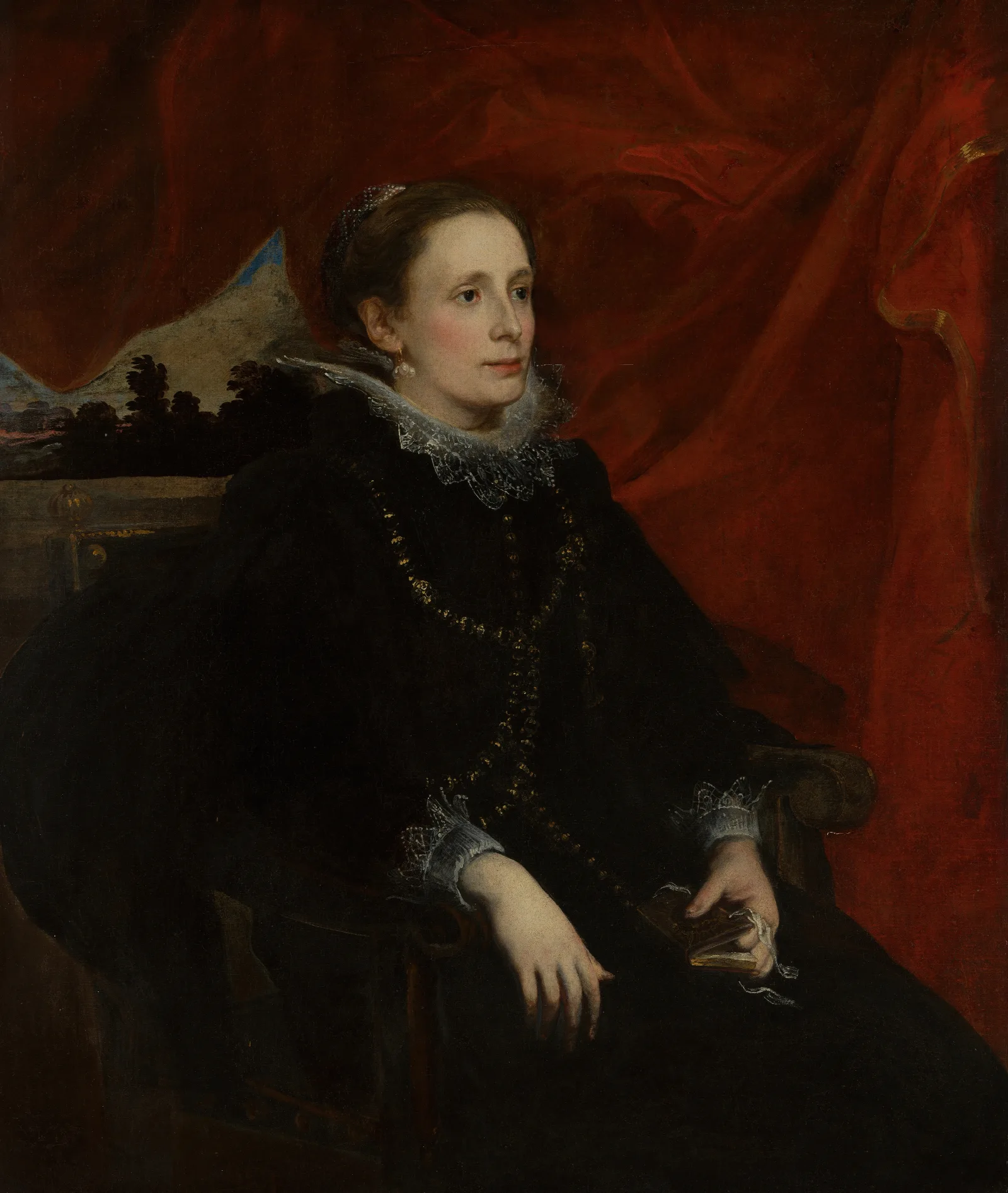 Portrait Of A Woman Called The Marchesa Durazzo Wall Art by Anthony van Dyck - Canvas Print