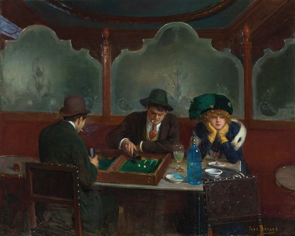Les Joueurs De Jacquet Backgammon Wall Art by Jean Béraud - Canvas Print