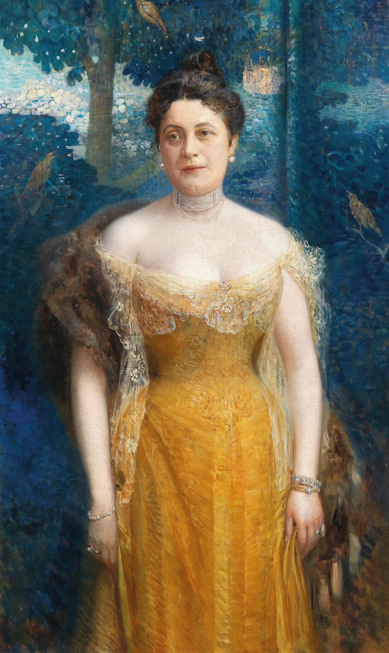 Portrait Of Louise Dobner Von Dobenau Wall Art by Eduard Veith - Canvas Print