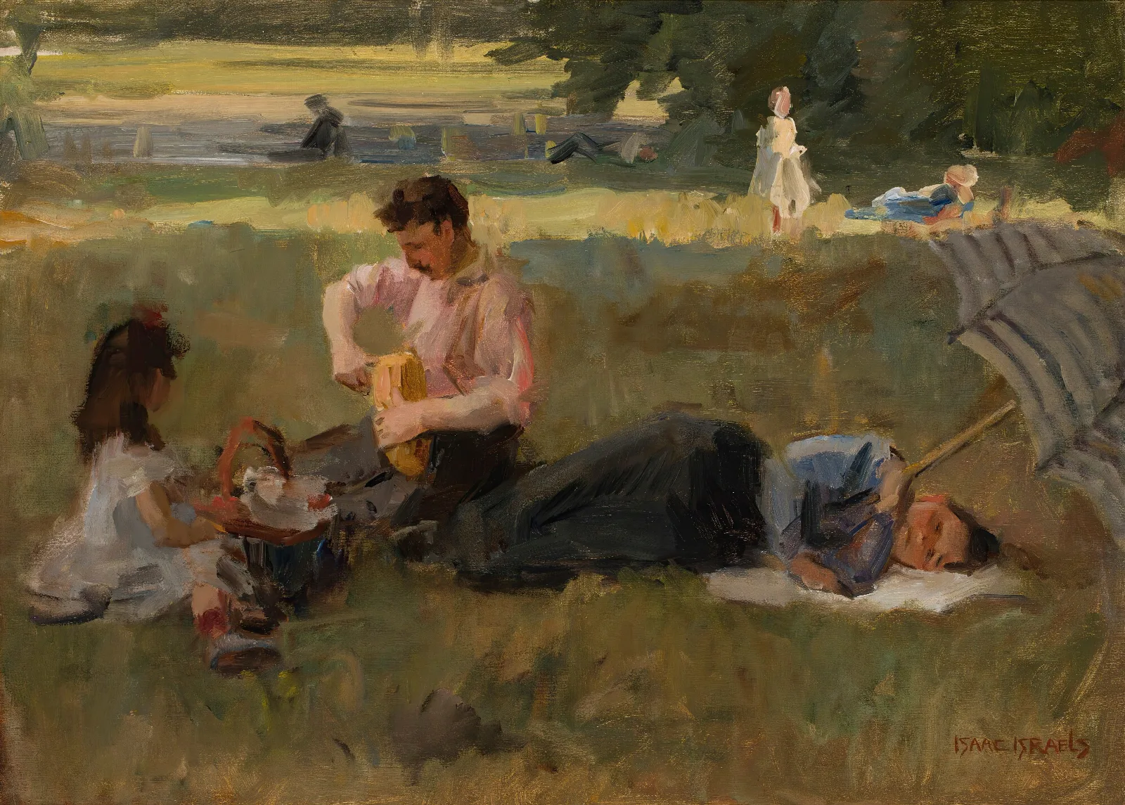 Picnic In The Bois De Boulogne Paris Wall Art by Isaac Israëls - Canvas Print