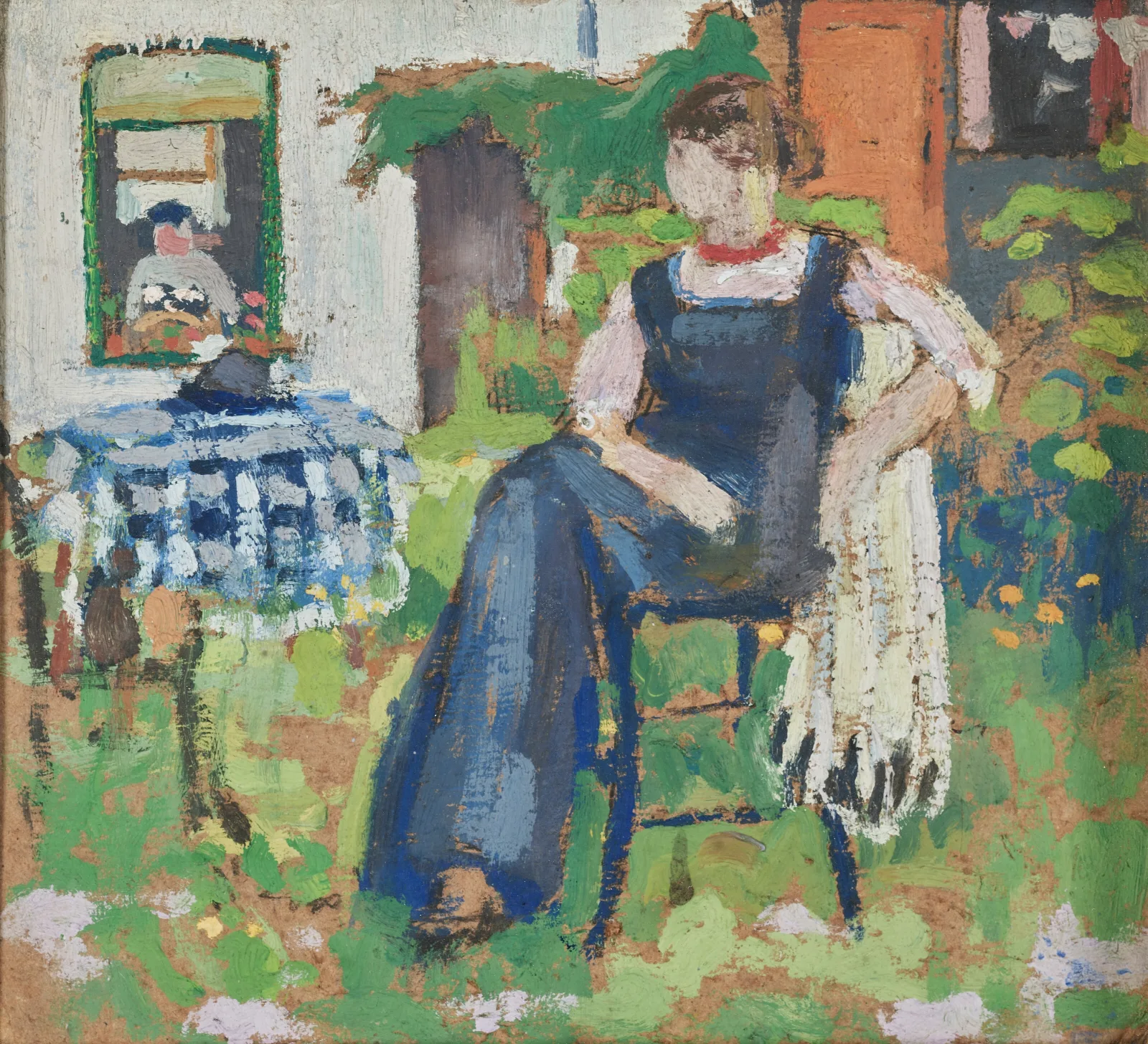 Study Of A Woman In Blue In A Garden Wall Art by Rik Wouters - Canvas Print