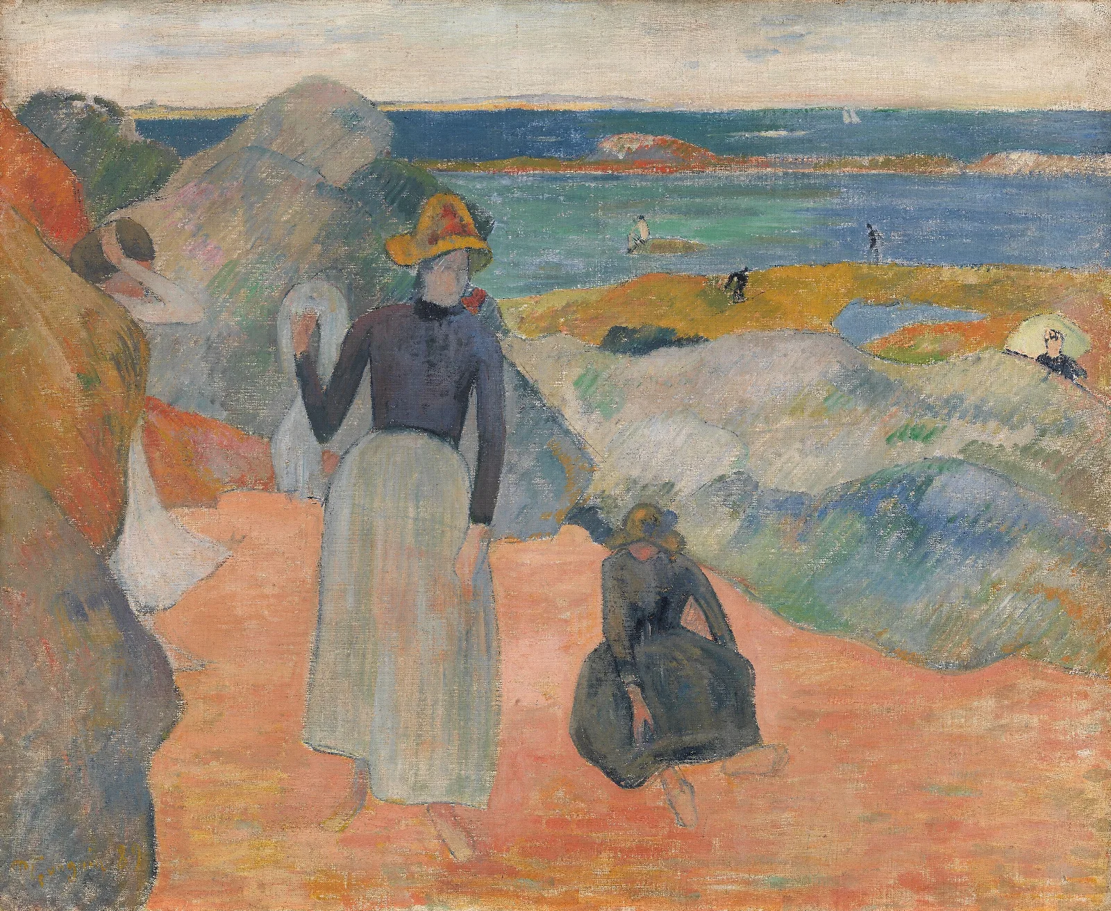Beach Scene 10 Wall Art by Paul Gauguin - Canvas Print