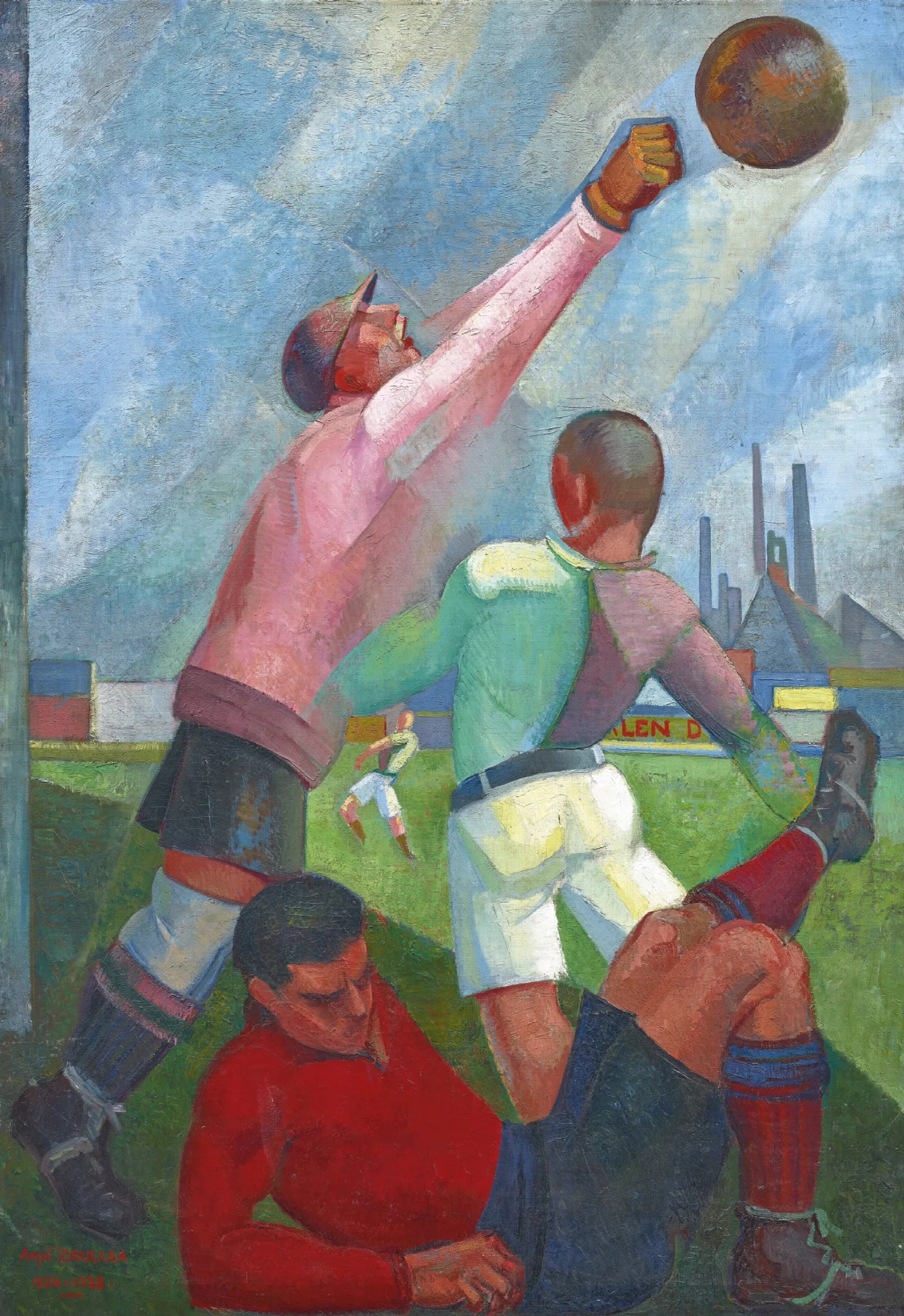 Futbolistas En El Llano Wall Art by Ángel Zárraga - Canvas Print