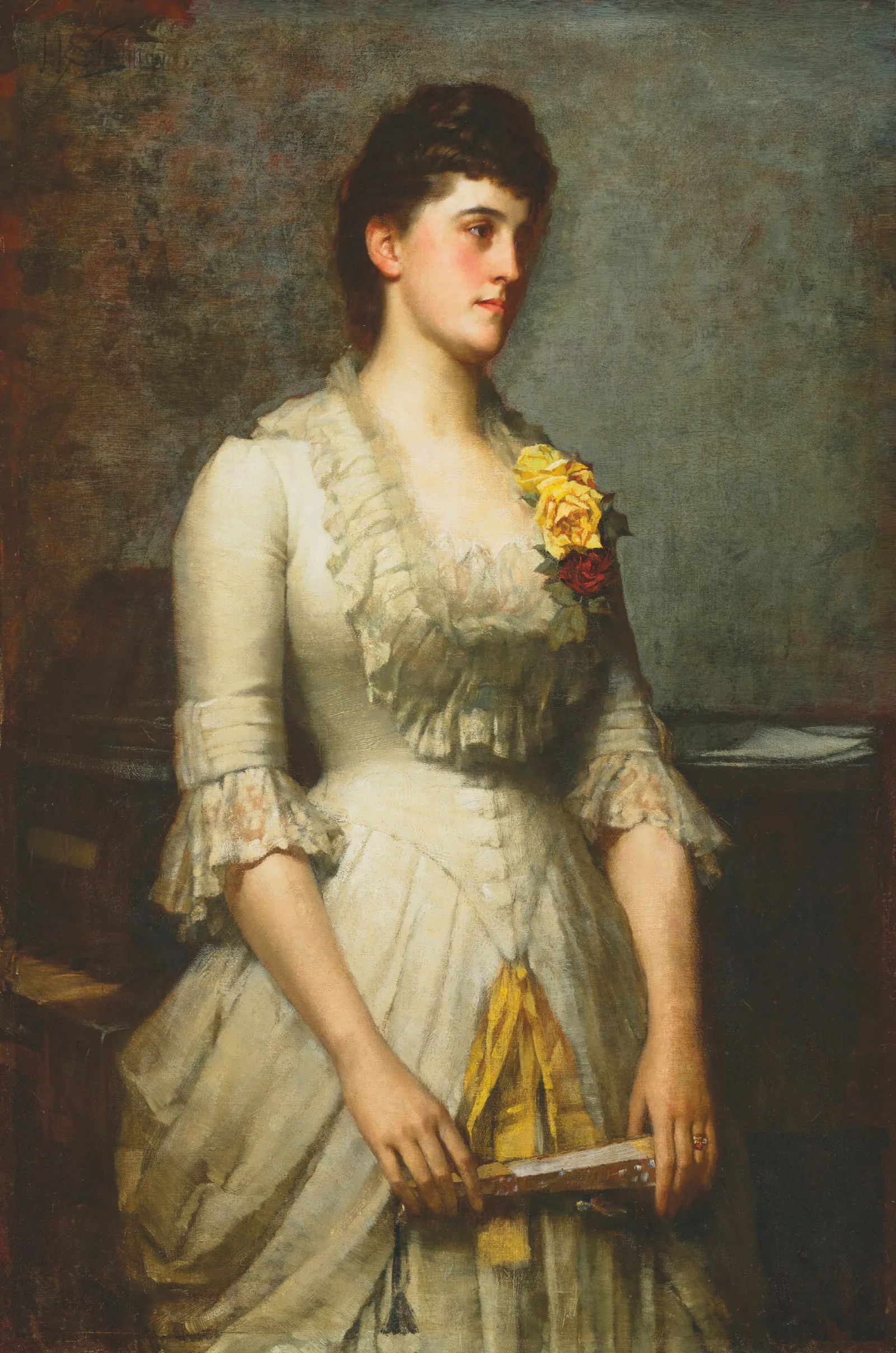 At The Piano 7 Wall Art by James Jebusa Shannon - Canvas Print