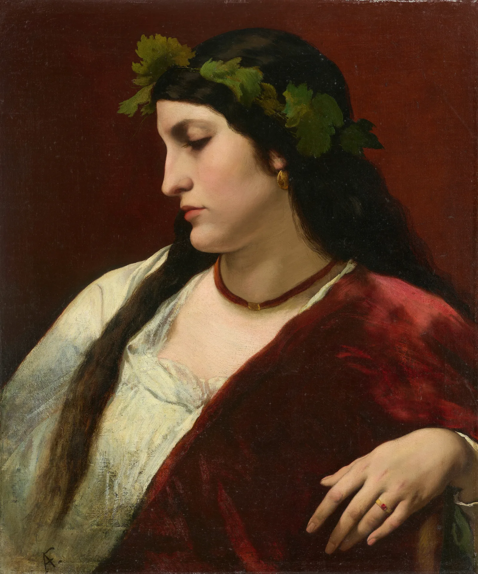 Nanna As A Bacchante Wall Art by Anselm Feuerbach - Canvas Print