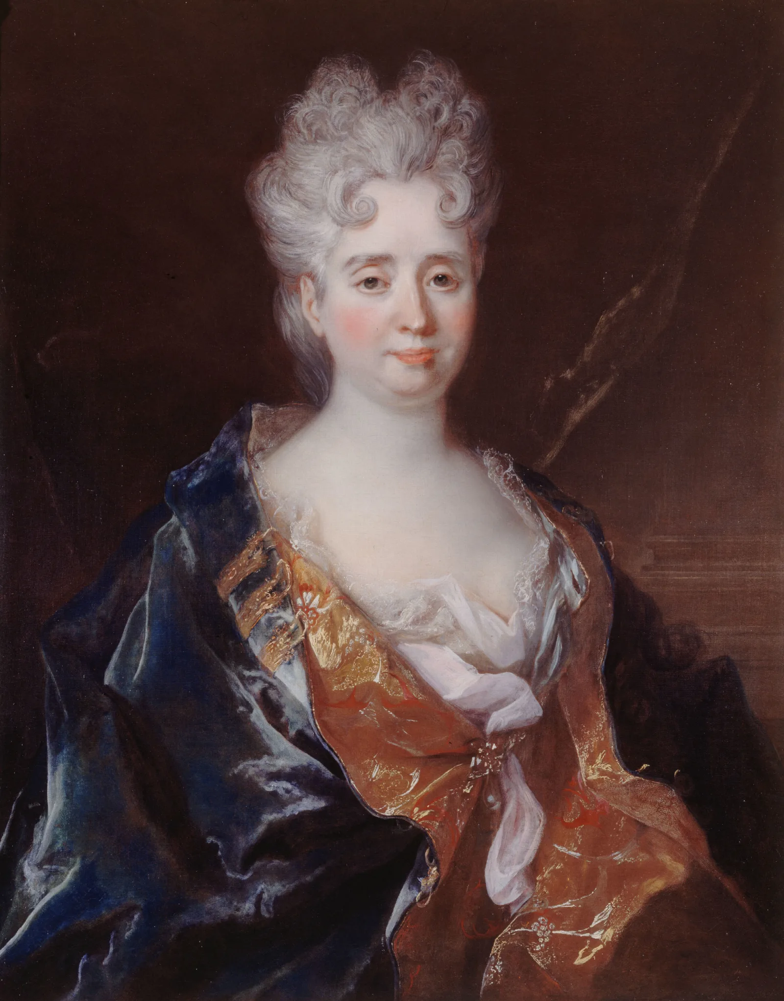 Portrait Danne Therese De Marguenat De Courcelles Marquise De Lambert 1647 1733 Wall Art by Nicolas de Largillière - Canvas Print