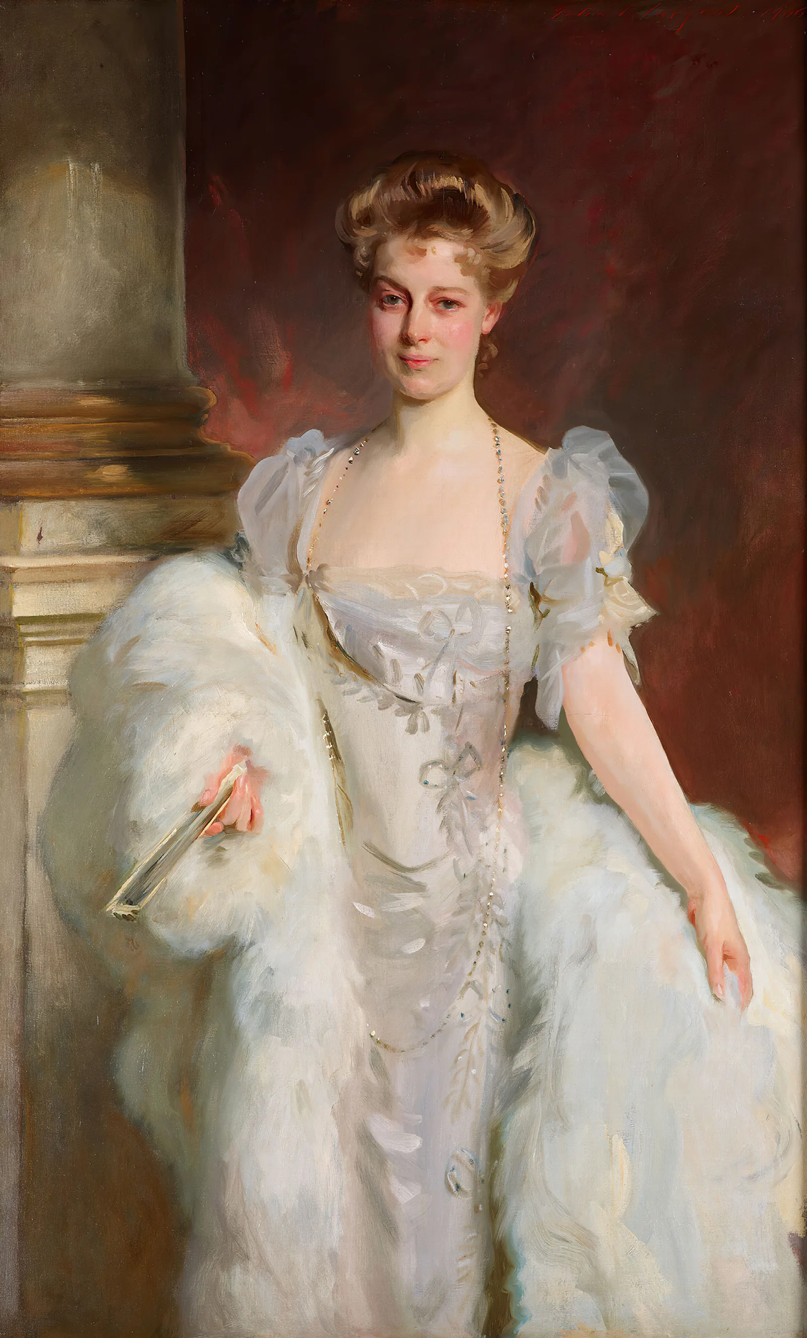 Portrait Of Mrs J P Morgan Jr Nee Jane Norton Grew 1868 1925 Wall Art by John Singer Sargent - Canvas Print