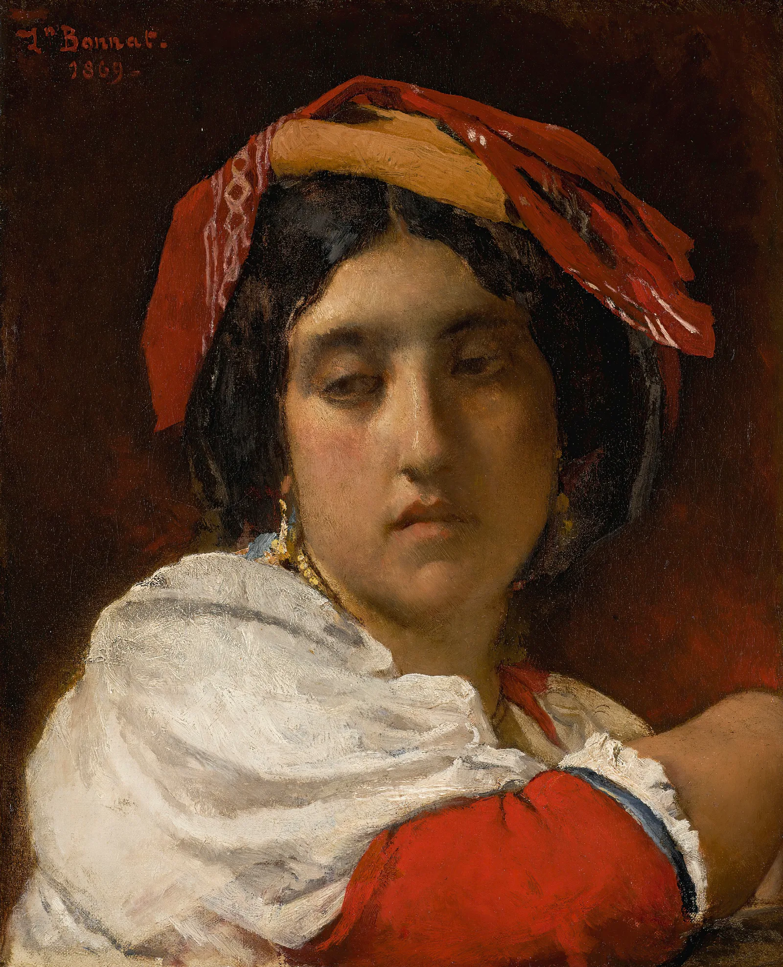 Litalienne Wall Art by Léon Bonnat - Canvas Print