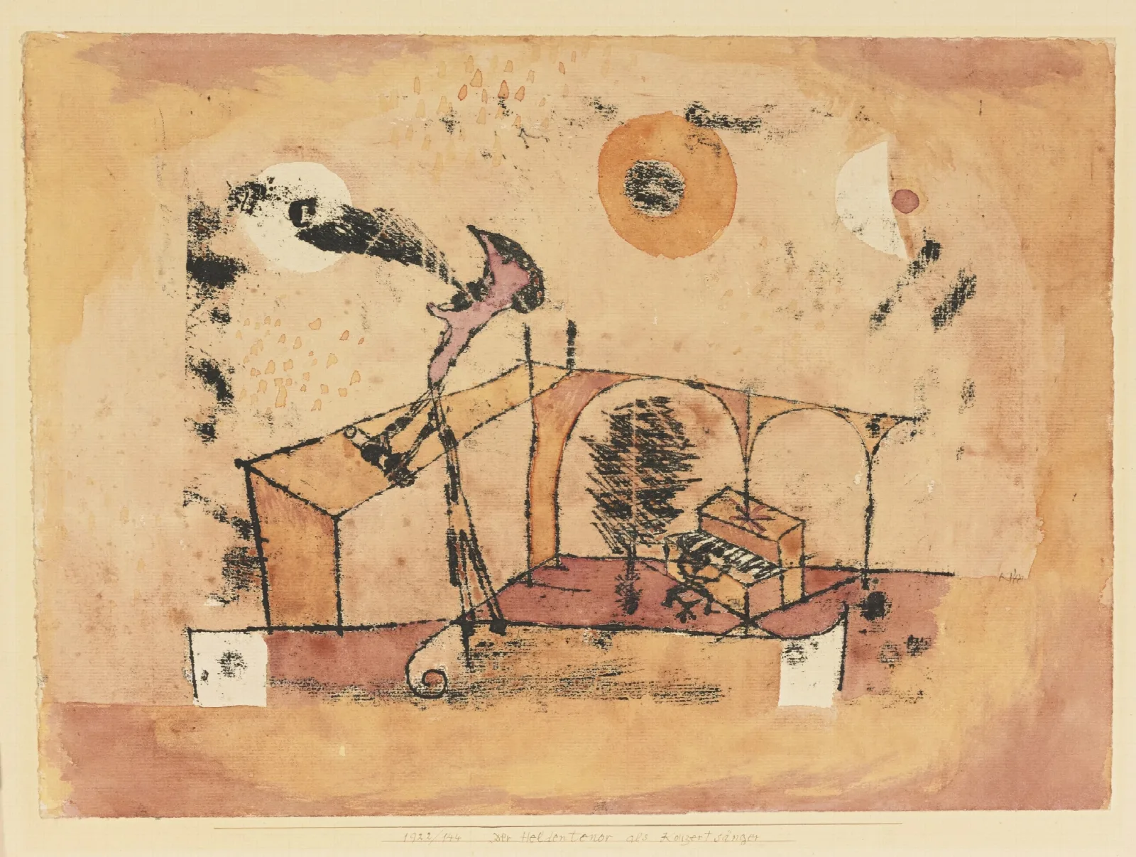 Der Heldentenor Als Konzertsanger The Heroic Tenor As A Concert Singer Wall Art by Paul Klee - Canvas Print