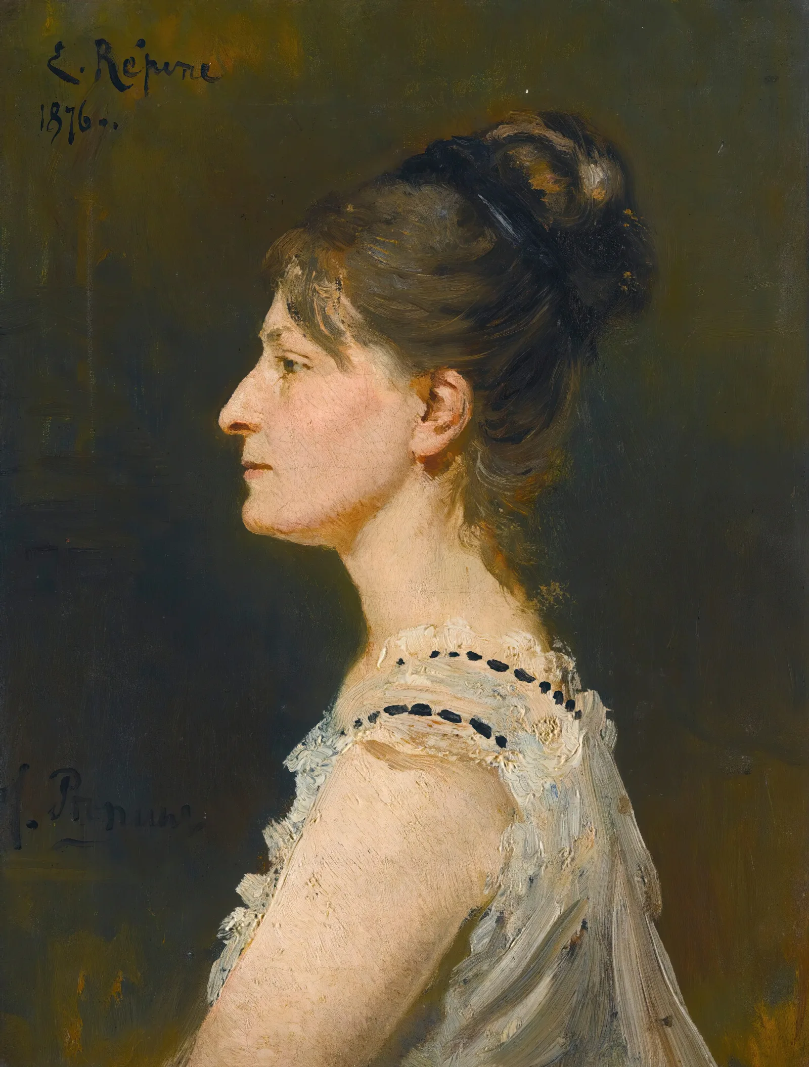 Portrait Of A Lady Said To Be Maria Grigorievna Ge 1854 1932 Wall Art by Ilya Efimovich Repin - Canvas Print