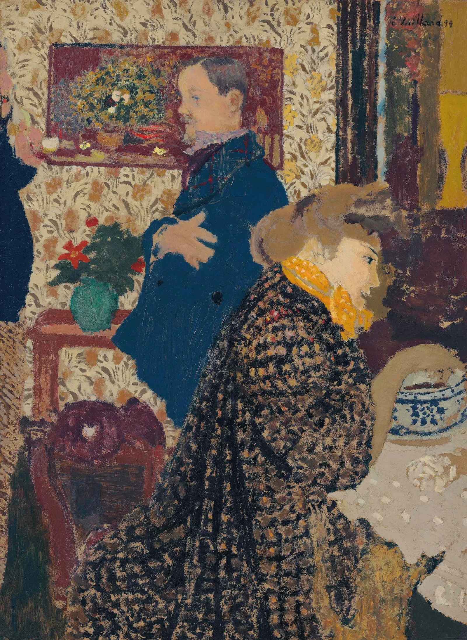 Misia Et Vallotton A Villeneuve Wall Art by Édouard Vuillard - Canvas Print