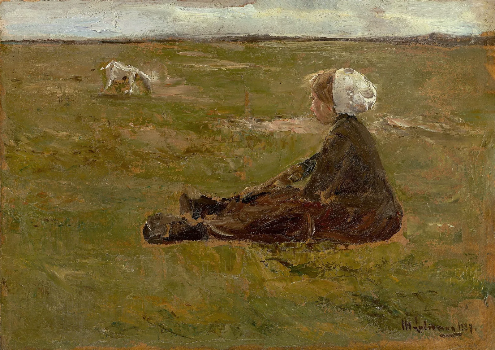 Ziegenhirtin Wall Art by Max Liebermann - Canvas Print