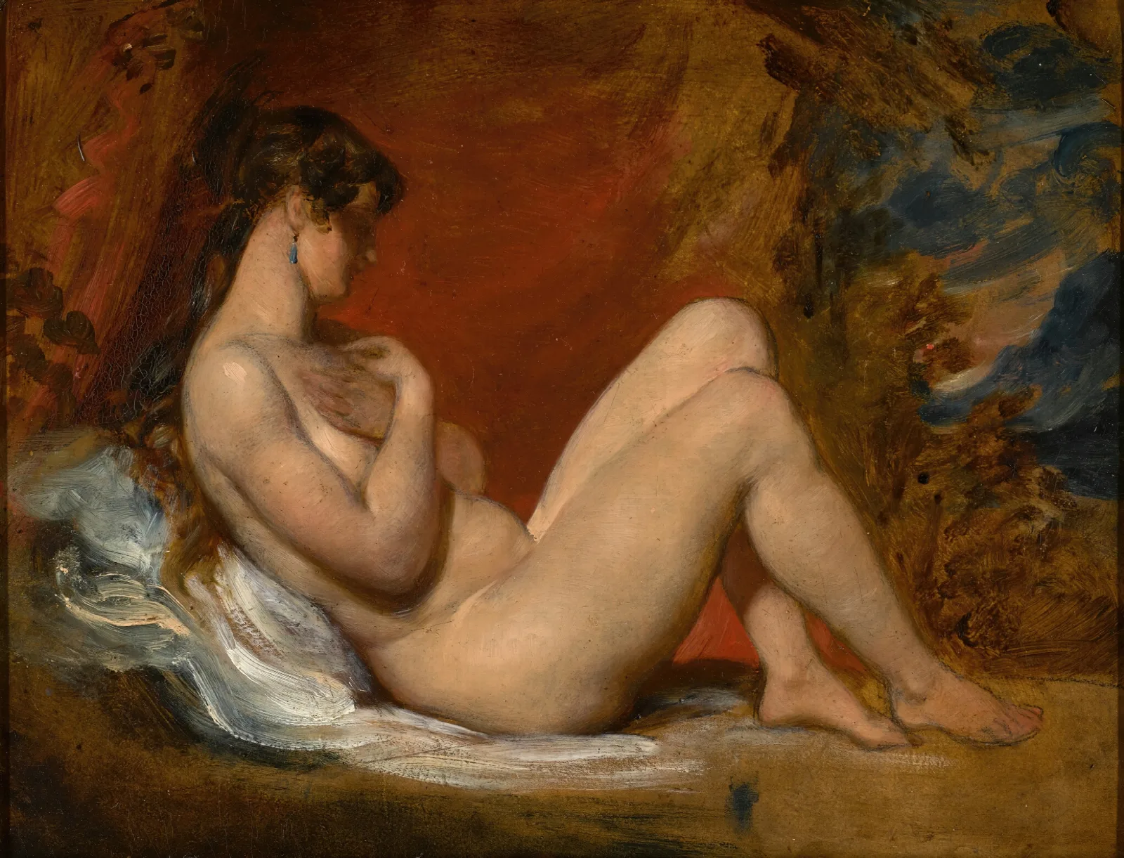 Reclining Female Nude 22 Wall Art by William Etty - Canvas Print